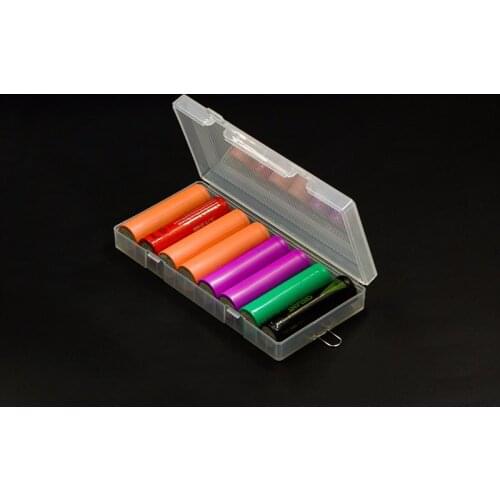 8x18650 Battery Holder Case 18650 PP Battery Storage Box with Hook Holder Transparent Strong Hard case