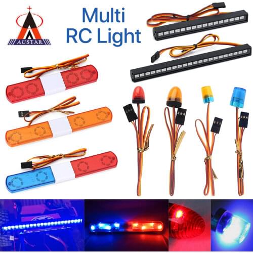 AUSTAR RC Car Parts Multi-function Flashing LED Police RC Car Light Bar for 1/10 1/8 HSP TAMIYA CC01 Axial SCX10 D90 Model Car