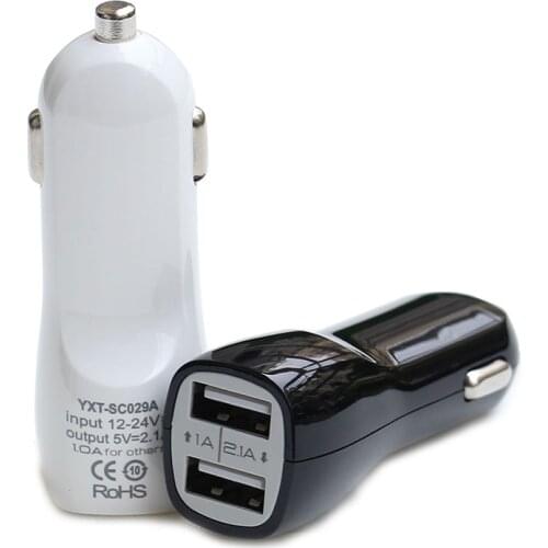 Dual USB Port 1A 2.1A Car Charger 12V-24V for apple iphone 6 6plus 5s 4s ipad Samsung