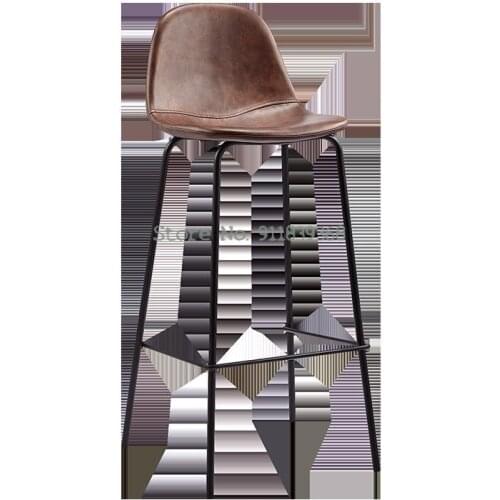 Bar Chair Modern Simple Household Industrial Style Nordic Back Net Red Light Luxury Bar High Footed Stool Bar Stool