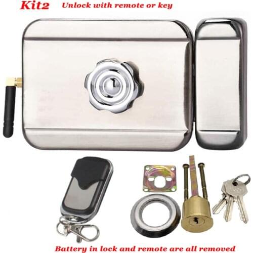 Wireless Electric Lock Remote Hidden Door Lock Battery Lock Wireless access control machine Exit button Transmitter