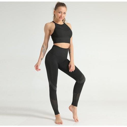 Seamless Women Yoga Set Long Sleeve Top High Waist Belly Control Tracksuit Sport Leggings Gym Set Clothes Seamless Sport Suit