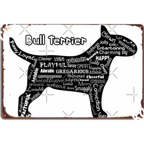 Bull Terrier Metal Signs Wall Mural Party create Wall Decor Tin sign Posters
