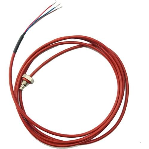 1.5 meter PT100 Temperature Sensor 3 Wires Silicone Gel Coated 1.5 Meters Probe M8*1.25 Pitch Thread -50-180 centigrade