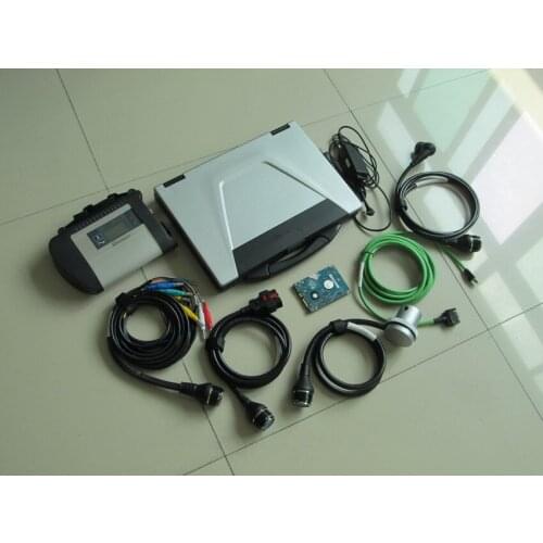 Mb star c4 diagnostic tool with hdd software with laptop toughbook cf52 for car and truck scan tool 2 years warranty
