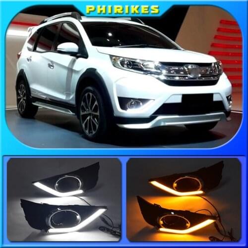 1Pair DRL for Honda BRV BR-V 2015 2016 2017 2018 2019 Led Daytime Running Light fog lamp cover Driving lighs Car styling 12V DRL