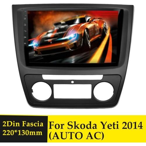 Double Din Facia for Skoda Yeti 2014 (Automatic AC) Radio DVD Stereo Multimedia CD Panel Dash Kit Trim Fascia Face Plate Frame
