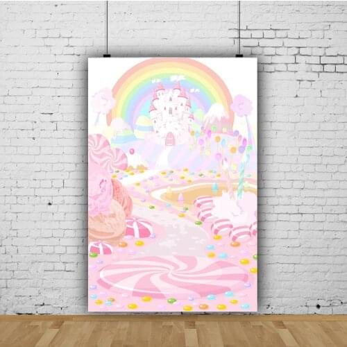 Ice Cream Candy Cartoon Castle Background Photography Child Wall Decor Baby Portrait Photophone Photo Studio Backdrops