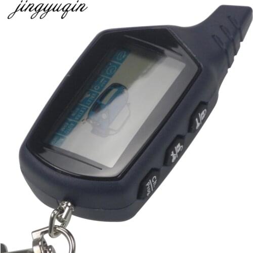 Jingyuqin Russian Version for StarLine B9 Twage LCD Remote keychain Fob Car Remote 2-Way Vehicle Alarm System /Ch. Prog. +gift