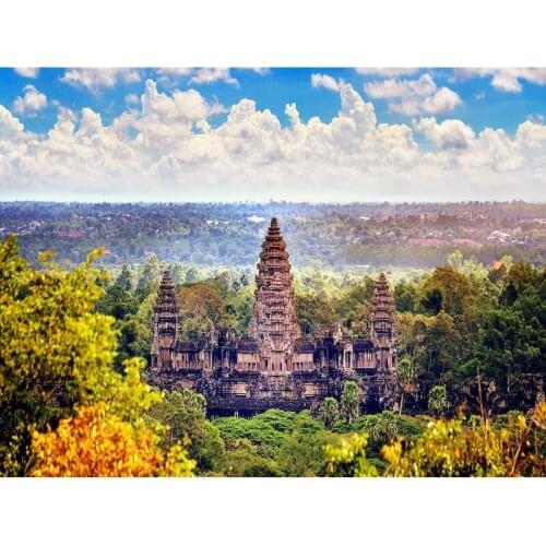 GATYZTORY DIY Frameless Painting By Numbers Kits For Adult city building Landscape Pictures by numbers For Living Room Home Deco