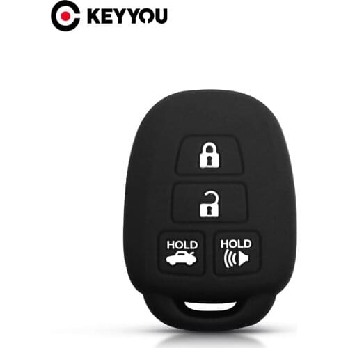 KEYYOU 10pcs Silicone Car Key Case Fob Protector Cover For Toyota Camry Corolla RAV4 Vios Prius C Highlander 2012-2016 2017 2018