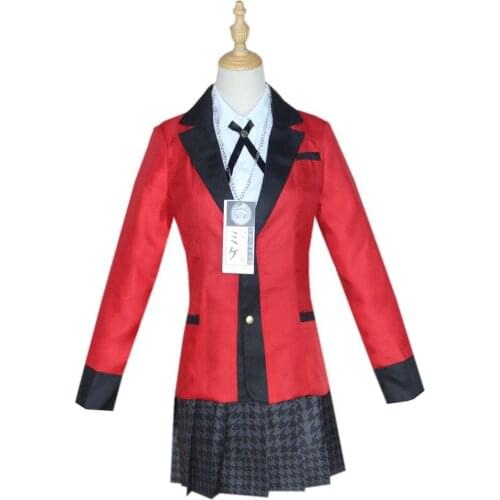 Star Workshop Anime Kakegurui Compulsive Gambler Runa Yomozuki Jabami Yumeko Cosplay Costume Jacket Skirt For Girls