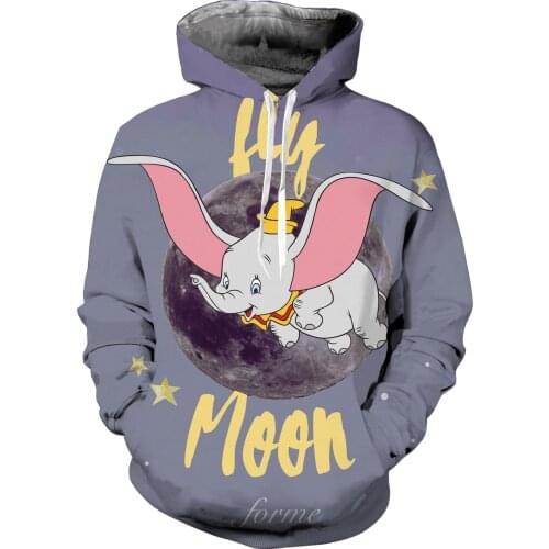 Unisex Anime Dumbo Cosplay Costume Fashion 3D Printing For Kids Adults Cartoon Pullover Fleece Sweater Hoodie Uniform Stylish