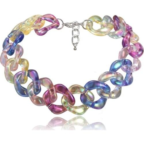 Colorful Choker Necklace 2020 Vintage Simple Female Handmade Geometric Punk Style Gifts All-Match Street Accessories Necklace