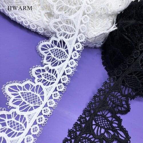 High Quality Hollow Eyelash Bar Code Lace Fabric Sewing Trim Dress Accessories Diy 15yard Craft Water Soluble Milk Silk Clothes