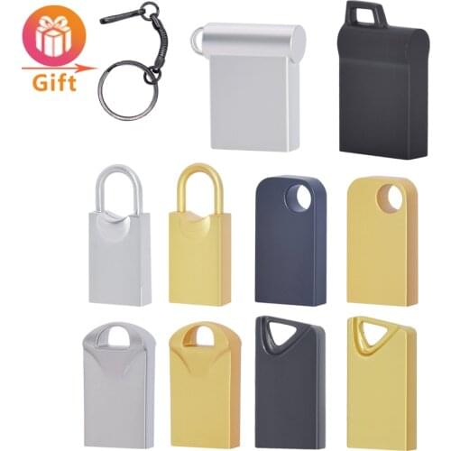 Memory Stick 4GB 8GB 16GB 32GB 64GB pen drive Key Ring U Disk Flash metal Usb Gifts Creative usb flash drive with gift chain