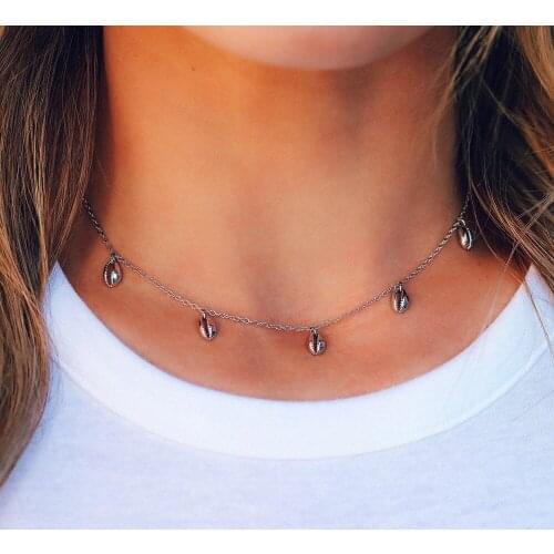 Fashion Multilevel Geometric Simple Shell Pendant Necklaces For Women 2020 New Silver Color Chain Female Necklace Jewelry