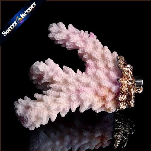 Natural Stone Raw Pink Coral Pendant Necklace Druzy Drusy Elestial Skeletal Cluster Specimen Fit Jewelry Making AA349