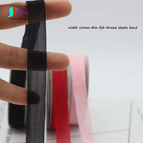 Wholesale 50yards/lot Black White Red Pink Soft Thin DIY Band Hair Dress Sewing Accessories Fish Thread Elastic Band A0114L