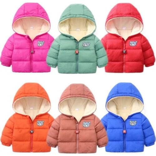 Toddler Baby Girls Coat Winter Kids Jacket Boys Cartoons Hooded Outerwear Infant Clothes Down Cotton Parkas Childrens Clothing