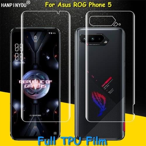 Front / Back Full Coverage Clear Soft TPU Film Screen Protector For Asus ROG Phone 5 6.78" Cover Curved Parts ( Not Glass )