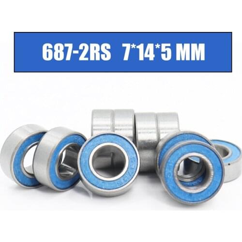 687RS Bearing 10PCS 7x14x5 mm ABEC-3 Hobby Electric RC Car Truck 687 RS 2RS Ball Bearings 687-2RS Blue Sealed
