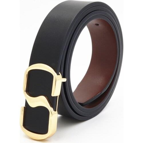 Fashion Genuine Leather Belts for Women Men Smooth Buckle Famous Belts Popular Cowhide Jeans Strap Luxury Brand Waist Belt