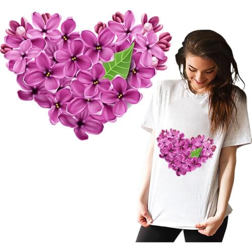 Heart Patch Stickers Iron On Transfers Heat Transfer Vinyl Thermo Stickers Patches For Clothing DIY T-shirt Washable Applique