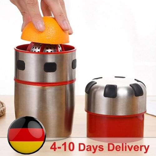 Citrus Juicer Stainless Steel Manual Orange Juicer Fruit Lemon Oranges Rotation Squeezer with Bowl Juicer Strainer