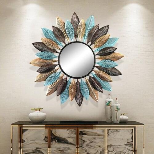 Modern Iron Bathroom Mirror Bedroom Hanging Mirror Wall Decoration Mirror