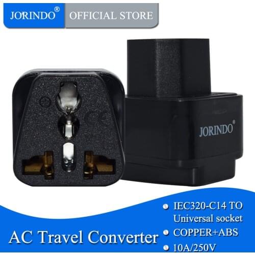 JORINDO PDU special conversion plug UPS C13 to universal socket Server IEC320-C14 plug,C14 Travel adapter. C14 TO US UK EU AU