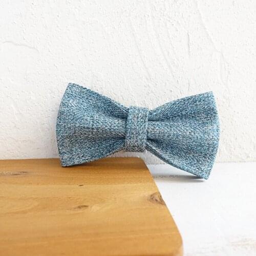 Light Blue Suit Linen Dog Bowtie Pet Collar Accessory Puppy Cat Pet Supplies Grooming Tools Dogs Dismountable Ornamental Bow Tie