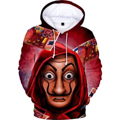 Classic 3D Hoodie Sweatshirt TV Series La Casa De Papel Money Heist House Of Paper Hoodies Men/Womens Harajuku Clot Kids Clothes