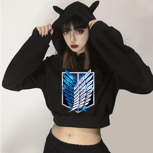 Attack on Titan Logo Japanese Anime Graphic Hoodies Woman Kawaii Harajuku Kawaii Sweatshirt