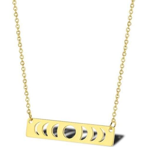 RIR Inspirational Moon Phases Necklace Celestial Jewelry Adventure Astrology Jewelry Best Friend Christmas Gift For Women