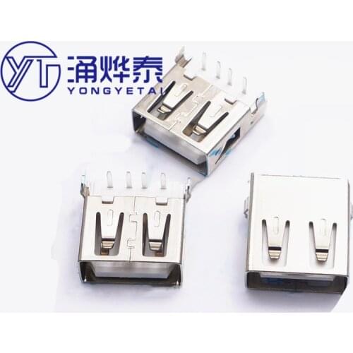 YYT 20PCS AF flat port sink plate without edge A type USB plug-in connector USB A female 90 degree sink plate