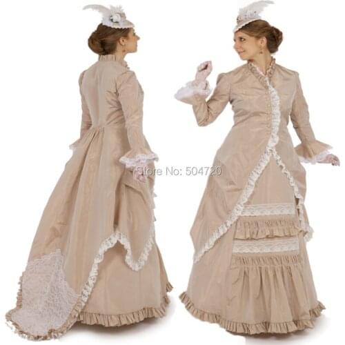 Customer to order! Victorian Vintage Costumes 1860s War Revolutionary Halloween cosplay dress HL-144
