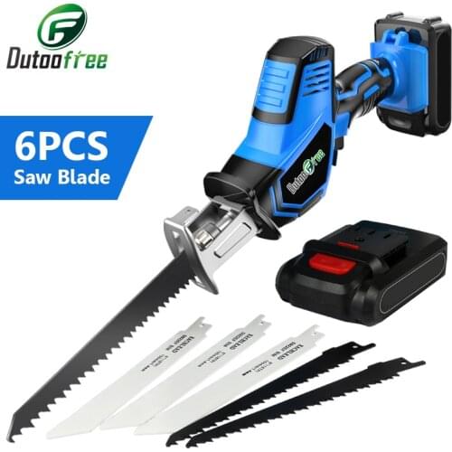 1 Set 12V/21V Cordless Reciprocating SawsSaber Saw Portable Electric Power Tools Jig Saw With LED Light And 6pcs Saw Blade