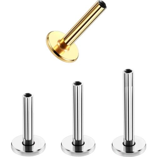 10Pcs 1.2x6/8/10mm 16G Internally Threaded Bar Body Jewelry Accessories Stainless Steel Flat End Helix Piercing Replacement Rods