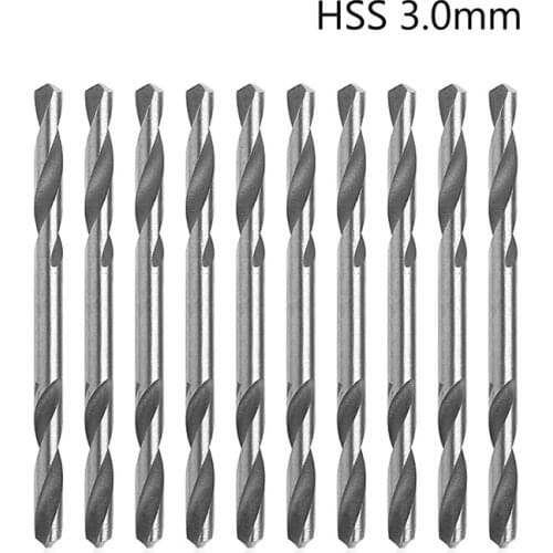 10Pcs/Set 3mm HSS Double Ended Spiral Torsion Drill Tools Drills