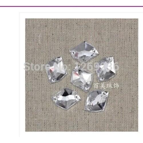 120pcs 13*16mm Silver colour High Quality Volcano Sew On Acrylic Crystal Rhinestone cosmicShape m156