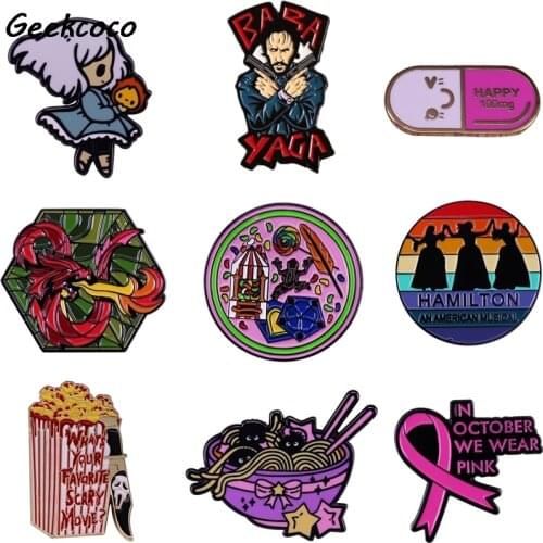 20pcs/lot J2619 Creative Horror Enamel Pins Metal Brooch for Clothes bags backpack badges Women and Men Cartoon Cute Brooch