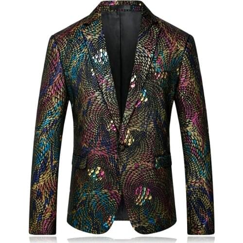 2019 Colorful Blazers For Men Suits Blazers Luxury Blazer Masculino Slim Fit Stage Wedding Party Prom Suit Jacket Blazer