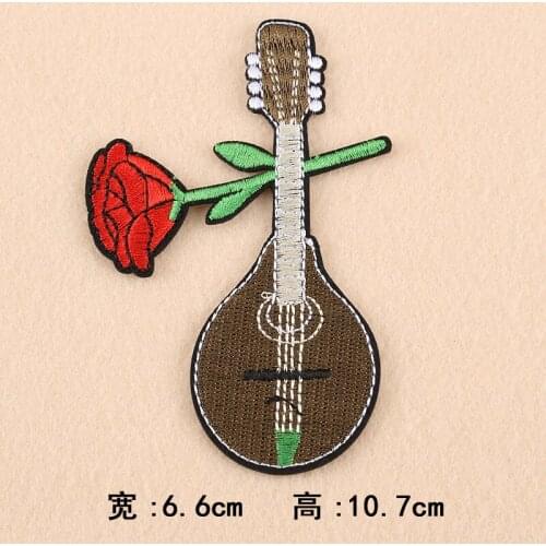 30pcs/lot Embroidery Patches Letters Clothing Decoration Accessories Music Cross Rose Diy Iron Heat Transfer Applique