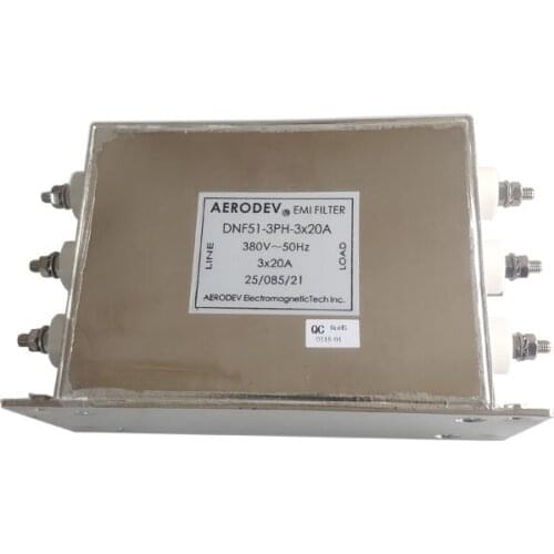 Aerodev Power Supply filter DNF51-3PH-3x20A Rated Current 20A Three Phase EMI Filter 440V 50-60Hz