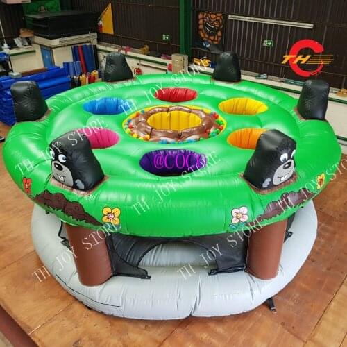 Free shipping to door, inflatable whack a mole interactive entertainment game, commercial inflatable human hamster hunting game