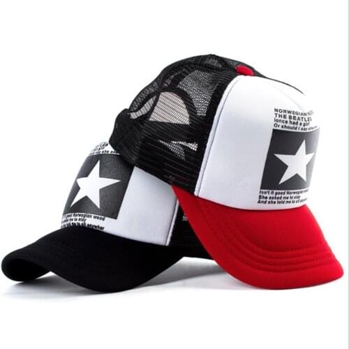 Fashion Mens Five Star Pattern Baseball Cap Women Outdoor Baseball Hat Breathable Men Women Summer Mesh Caps Snapback Gorras