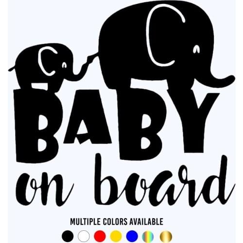 CK20127# funny Baby on board-Elephant Family vinyl car sticker waterproof car decal stickers on car truck bumper