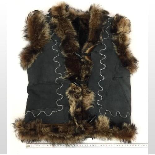 Kids Real Fur Vest Autumn Winter Warm Vaist Childrens Outerwear One Size Vaistcoats