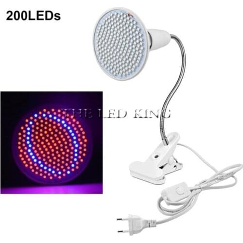 Dual 200 Led Plant Grow Light bulb Lamp Desk Clip Holder set for Flower Vegetable Indoor Seeds Growing greenhouse hydroponics